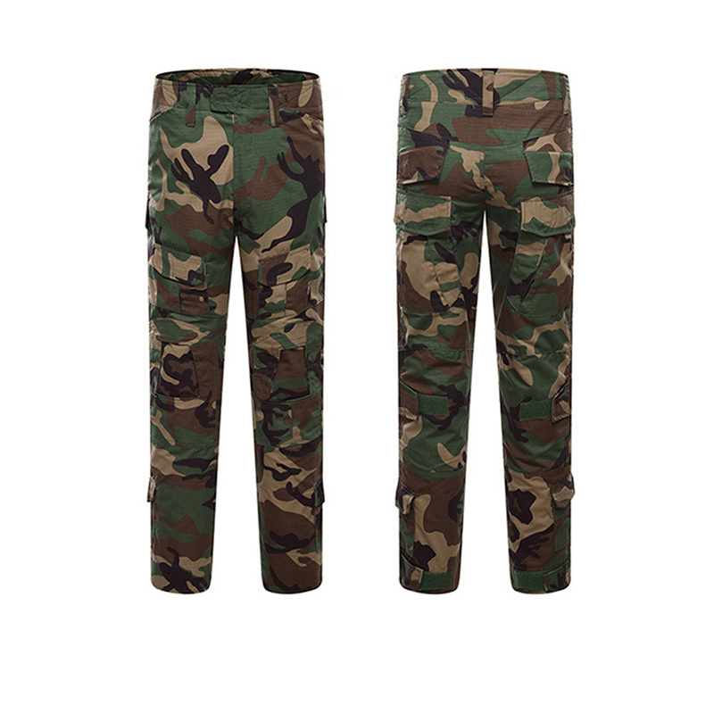 Men's Camouflage Cargo Multi Pockets Pants Tactical Combat Camouflage Pants Rip Stop Camo Pants Uniform