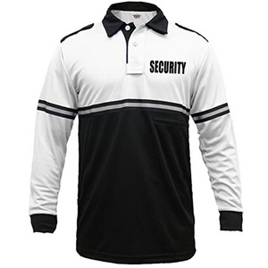 Hot Sale Security Guard Polo Shirts Patrol Uniform with Zipper Pocket Reflective Security Guard Uniforms Unisex