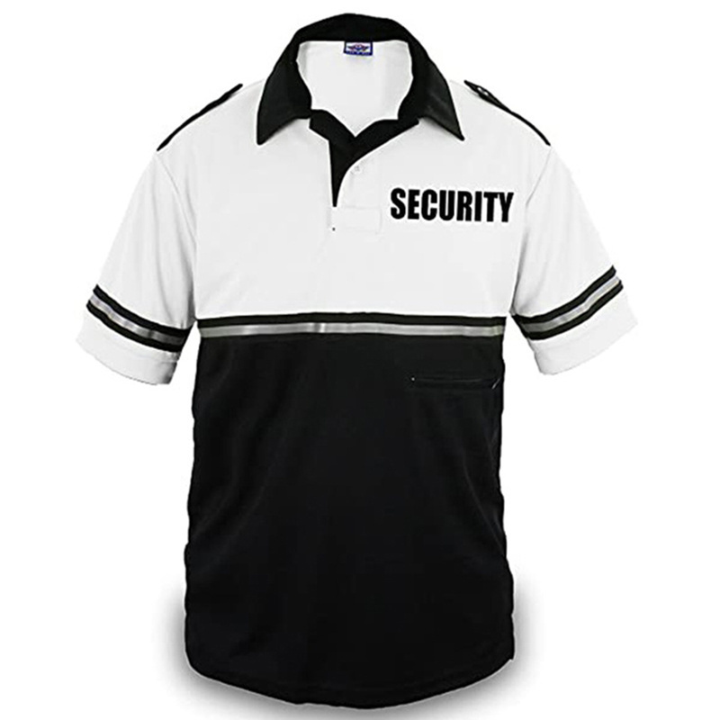 Hot Sale Security Guard Polo Shirts Patrol Uniform with Zipper Pocket Reflective Security Guard Uniforms Unisex