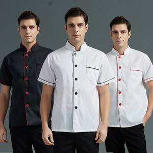 OEM Service Chefs Coat Short Sleeve Summer Chef Uniform Cook Costumes Restaurant Food Service Hotel Chef Jacket