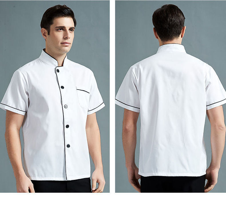 OEM Service Chefs Coat Short Sleeve Summer Chef Uniform Cook Costumes Restaurant Food Service Hotel Chef Jacket