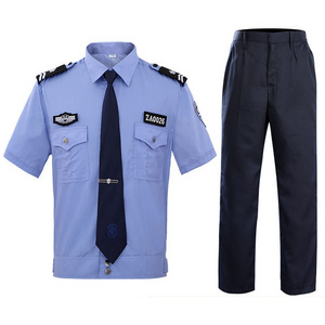 Wholesale Unisex Security Uniform Set Quick Dry Breathable Officer's Short Shirt Pants with Printed Logo for Patrol in Autumn