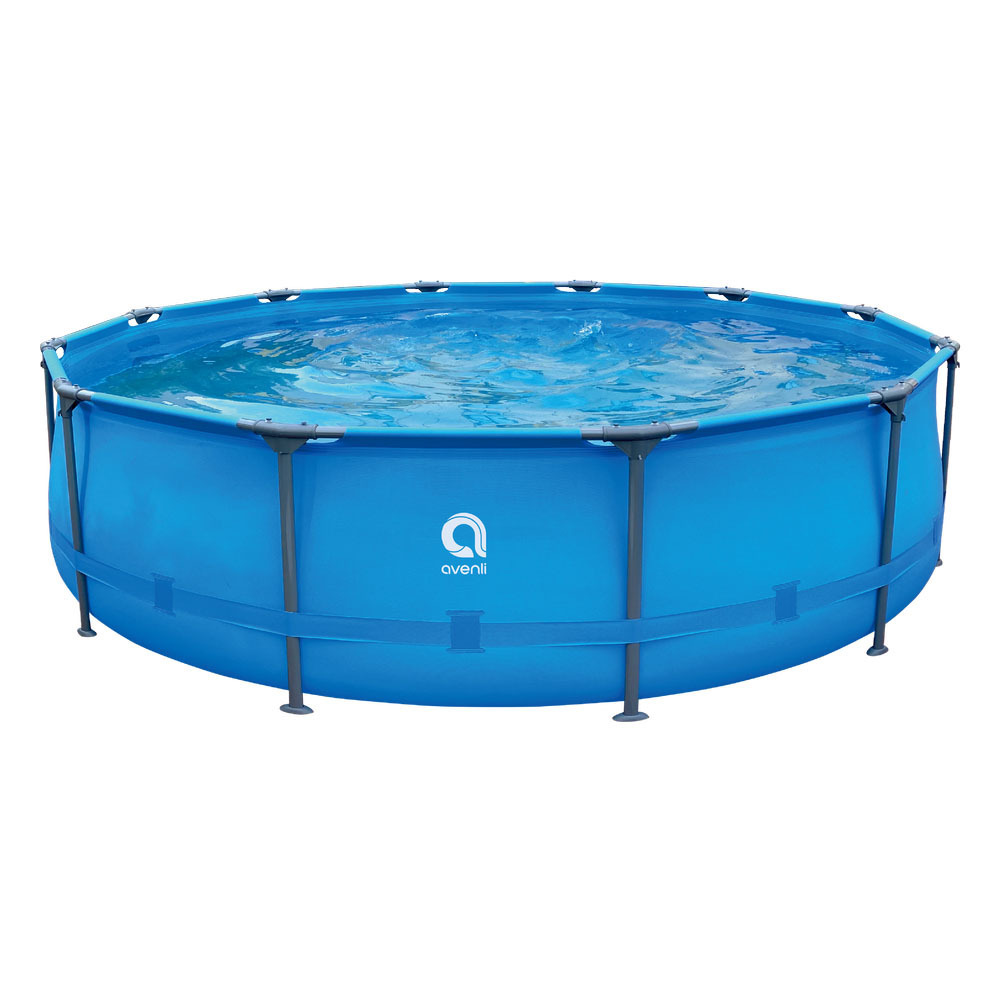 Avenli 12016 Frame Plus Round Pool Blue 366cmX76cm family pool folding stable above ground swimming pool with best price