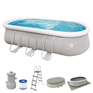 Avenli 17023EU Frame Oval Pool Set Grey 610cmX360cmX122cm family pool folding stable above ground swimming pool with best price