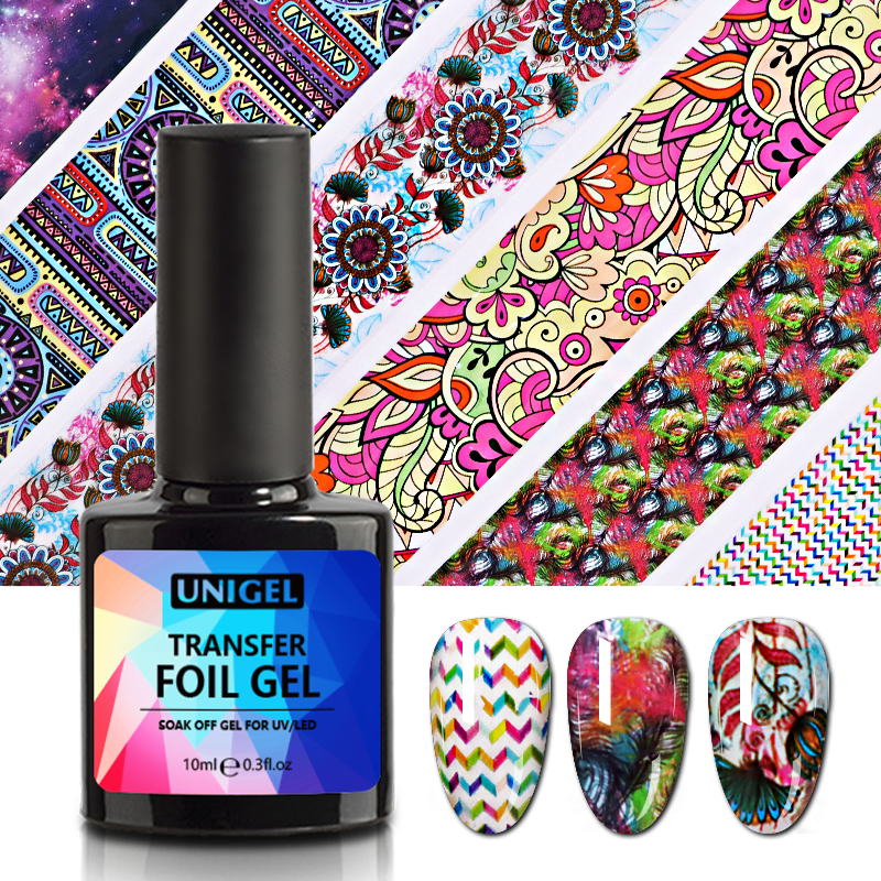 UNIGEL 10ml 15ml 1kg 5kg Clear High Sticky No Smell No Yellow Private label UV Gel Nail Polish Nail  Transfer Foil Glue