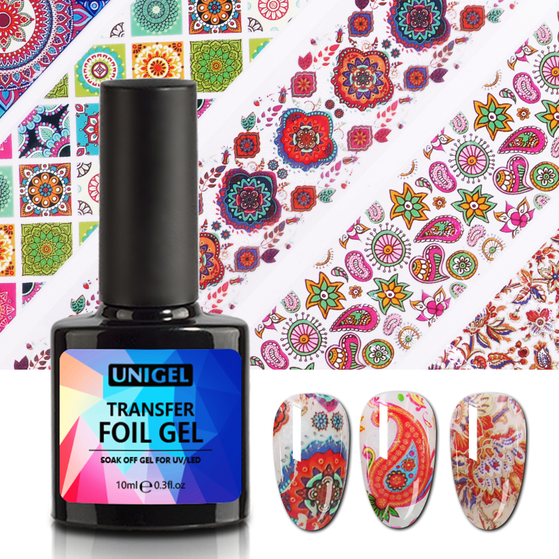 UNIGEL 10ml 15ml 1kg 5kg Clear High Sticky No Smell No Yellow Private label UV Gel Nail Polish Nail  Transfer Foil Glue