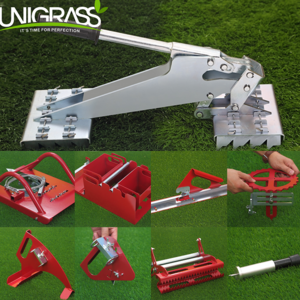 Uni sport field synthetic grass installation height mesure full set tools