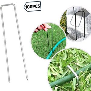 Competitive Price Galvanized U shape pins ground grass cloth steel nail U Type Staple Lawn Nail Made In China