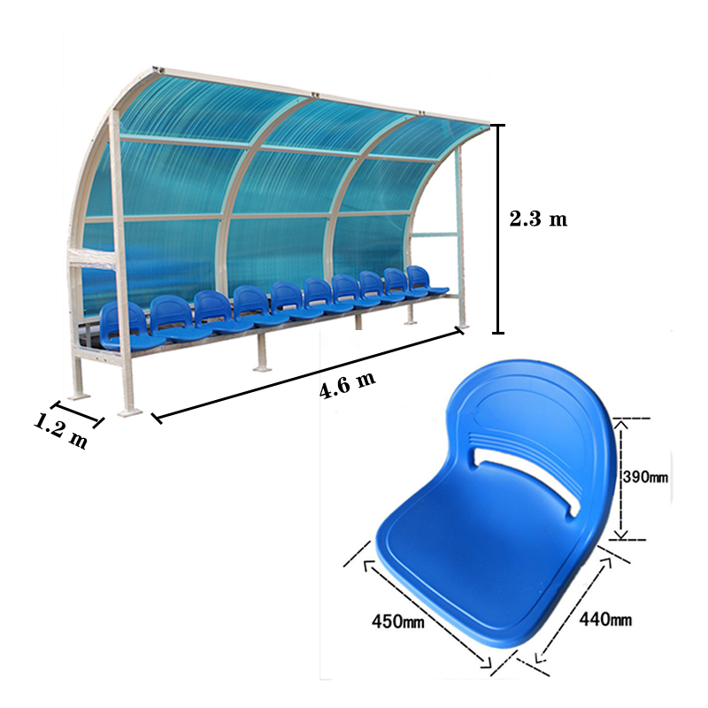 UNI Luxury Portable Soccer Player Bench with Racing Stadium Chair