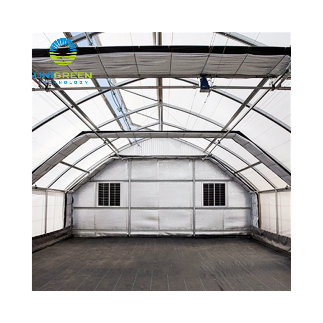 Hot Sale Commercial Used Complete 100% Light Deprivation Plastic Film Greenhouses Blackout Greenhouse For American Market