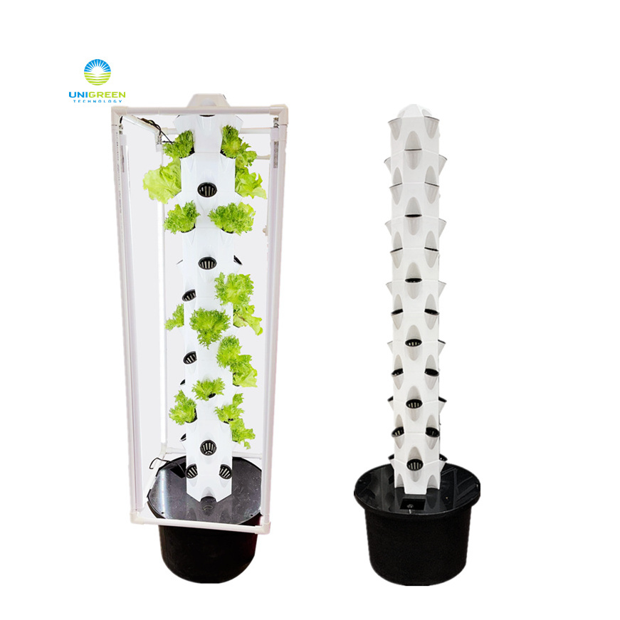 Petal Tower Complete Vertical Hydroponics Tower Garden Economic Practical Household 48 Hole Hydroponic Tower With Led Grow Light