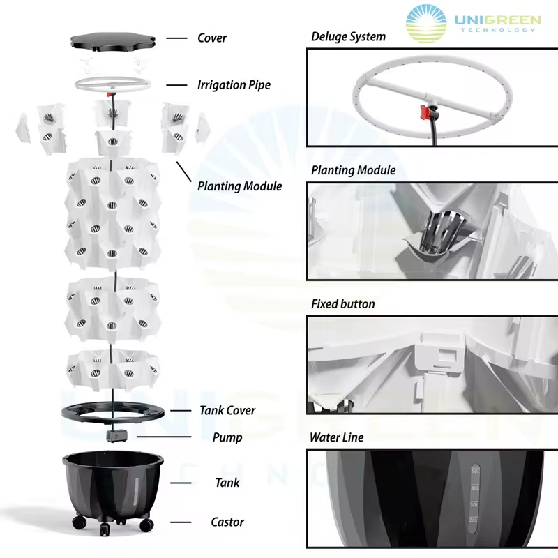 Cultivation System Aeroponics System Indoor Farming Agricultural Garden Hydroponic Vertical Pineapple Tower Growing System