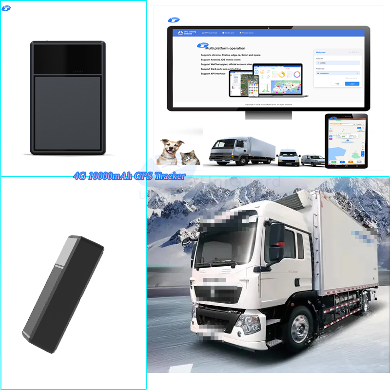 4G Lte 10000Mah Gps Tracker Gps+Lbs+Wifi+Beidou Gl700 Gps Tracking Device Rechargeable With Smart Sleep Power Saving Mode