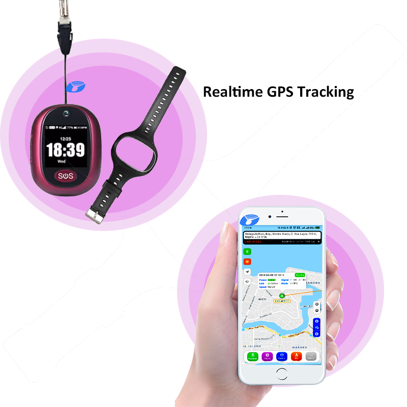 GPS Pedant with 4G and sos elderly 4g gps smart tracker tracking device for kids step counting