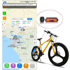 Bicycle computer GPS tracker module wireless 2400mah rechargeable battery powered GPS tracker with sim card