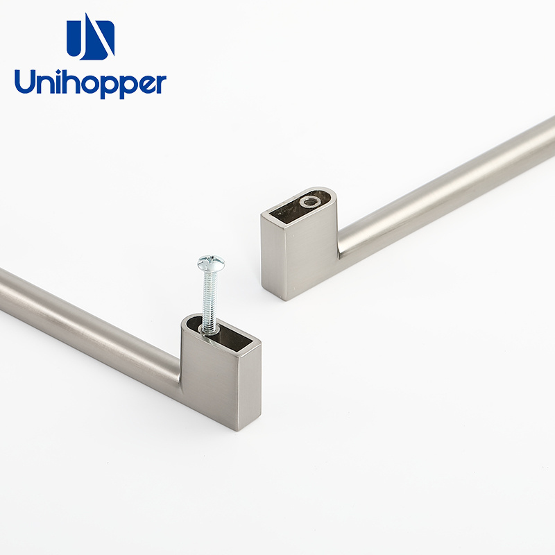 Unihopper Manufacturer Wholesale Zinc Alloy Brushed Nickel Wardrobe Kitchen Cabinet T Bar Handle