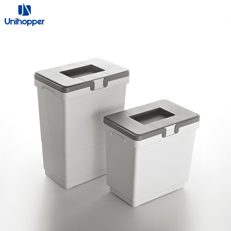 Unihopper factory wholesale concealed  soft close built-in kitchen cabinet pull out recycling drawer waste bin