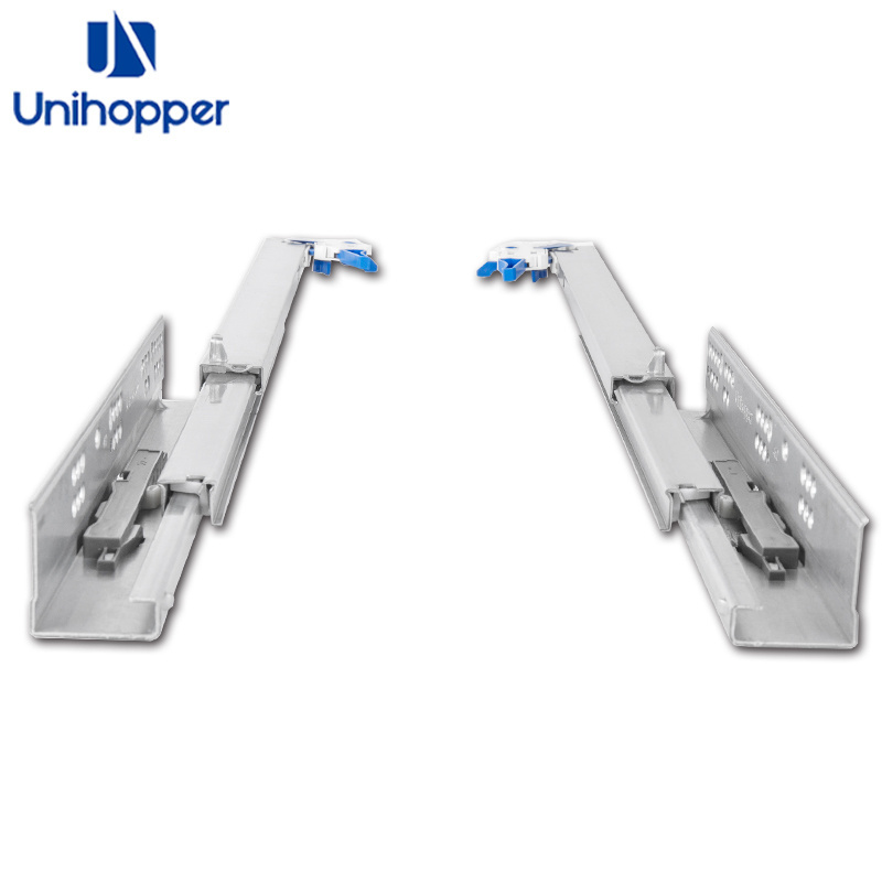 Unihopper 3D Full Extension Kitchen Cabinet Drawer Slider Accessories 300mm Telescopic Push Open Undermount Drawer Slide