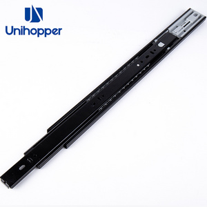 Cabinet wardrobe hardware full extension push to open triple extension rebound ball bearing drawer slides rail track guide