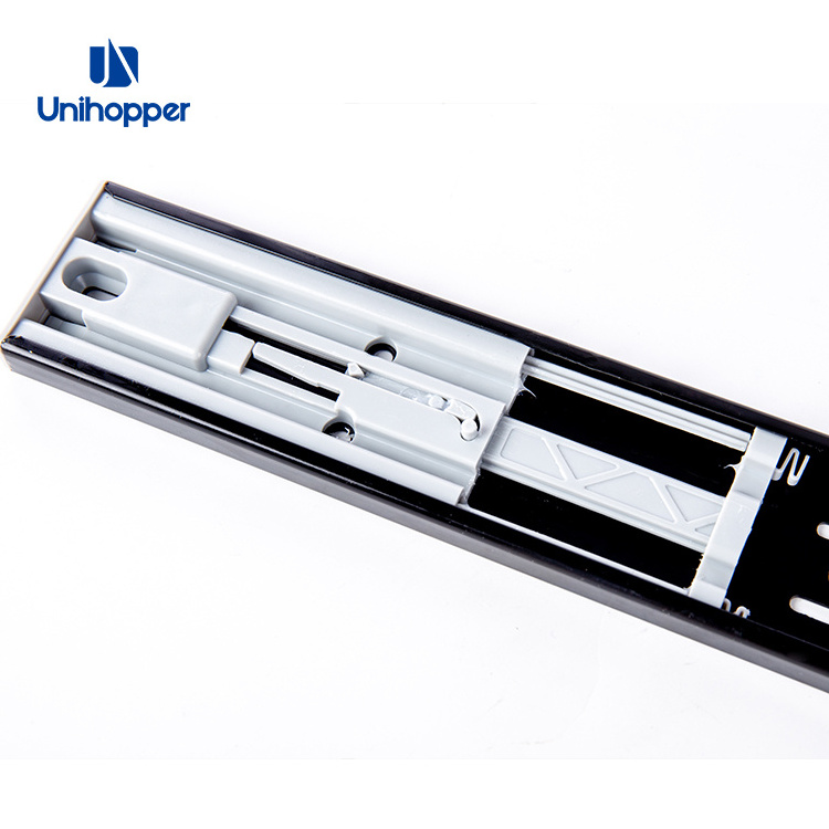 Cabinet wardrobe hardware full extension push to open triple extension rebound ball bearing drawer slides rail track guide