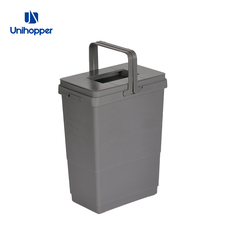 Unihopper factory plastic cabinet bins sliding cupboard kitchen cabinet waste bin built-in trash can  with slides