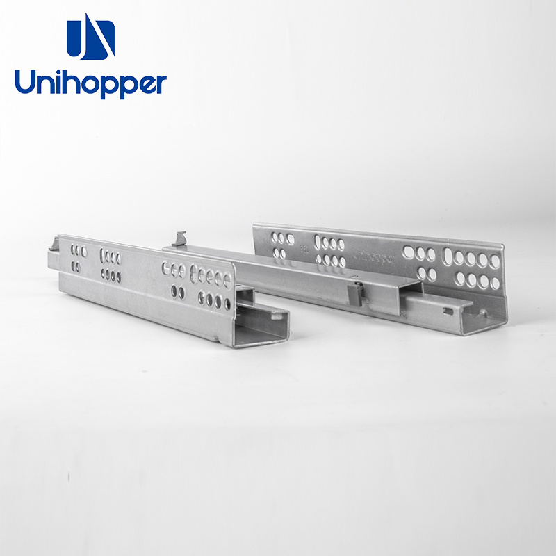 UNIHOPPER Cabinet Drawer Slides Rail Single Extension Drawer Runner Push To Open Concealed Drawer Slide