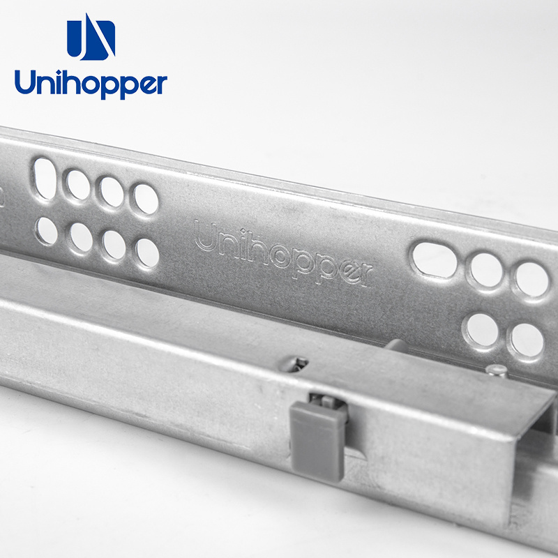 UNIHOPPER Cabinet Drawer Slides Rail Single Extension Drawer Runner Push To Open Concealed Drawer Slide