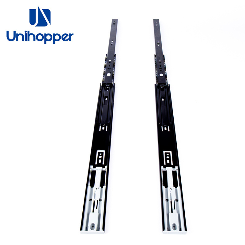 Unihopper Cold-rolled Steel Soft Close Undermount Drawer Slide 3 Fold Push To Open Ball Bearing Drawer Slide