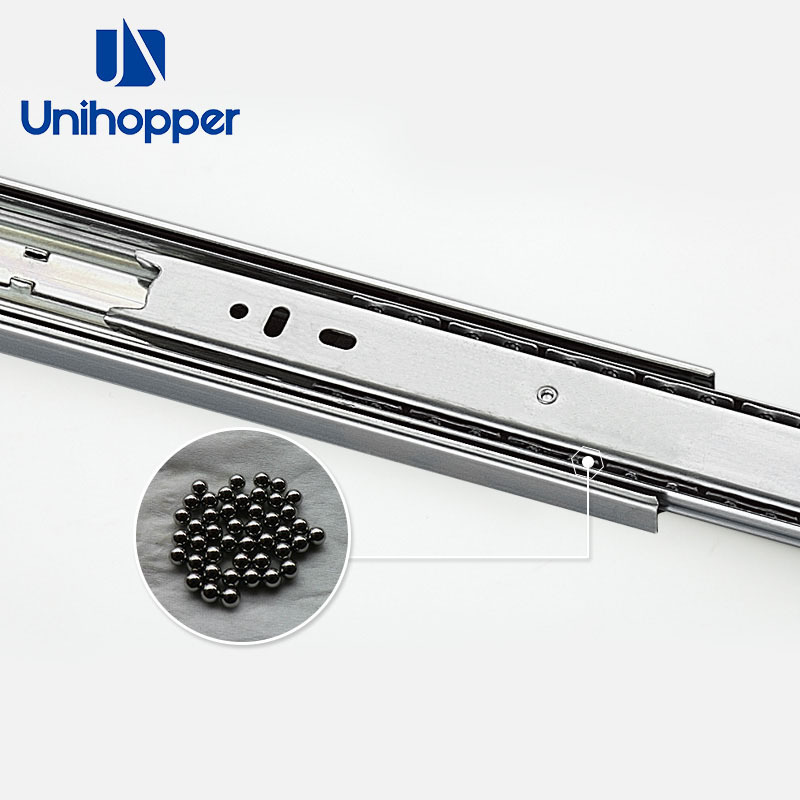 Unihopper 45mm Telescopic Channel Full Extension 3 Fold Ball Bearing Drawer Slides for Furniture Cabinet