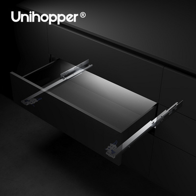 Unihopper 3 Fold Channel 3D Adjustable Hidden Telescopic Rails Soft Close Undermount Concealed Drawer Slide