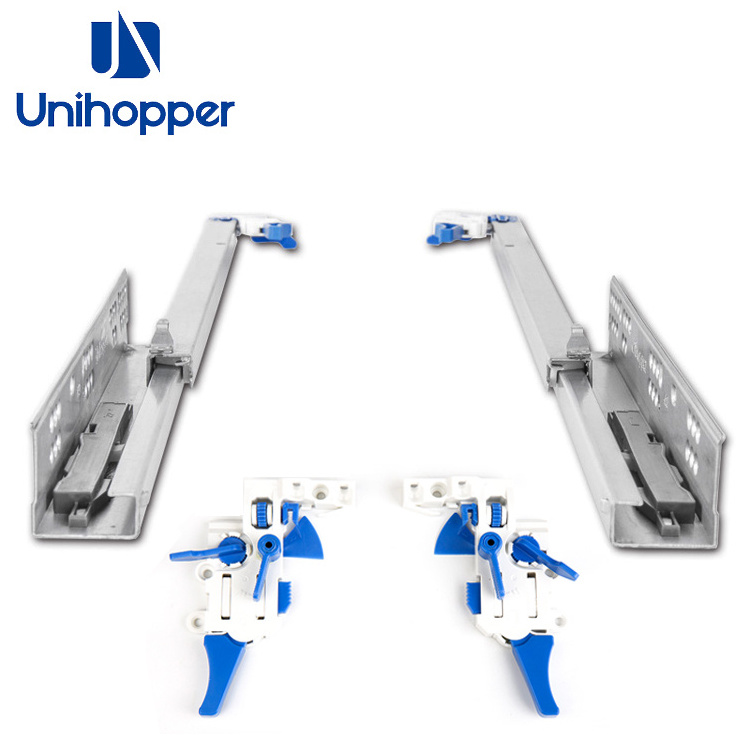 Unihopper Telescopic Channel Guides 3D Concealed Drawer Runners Push to Open Undermount Drawer Slides