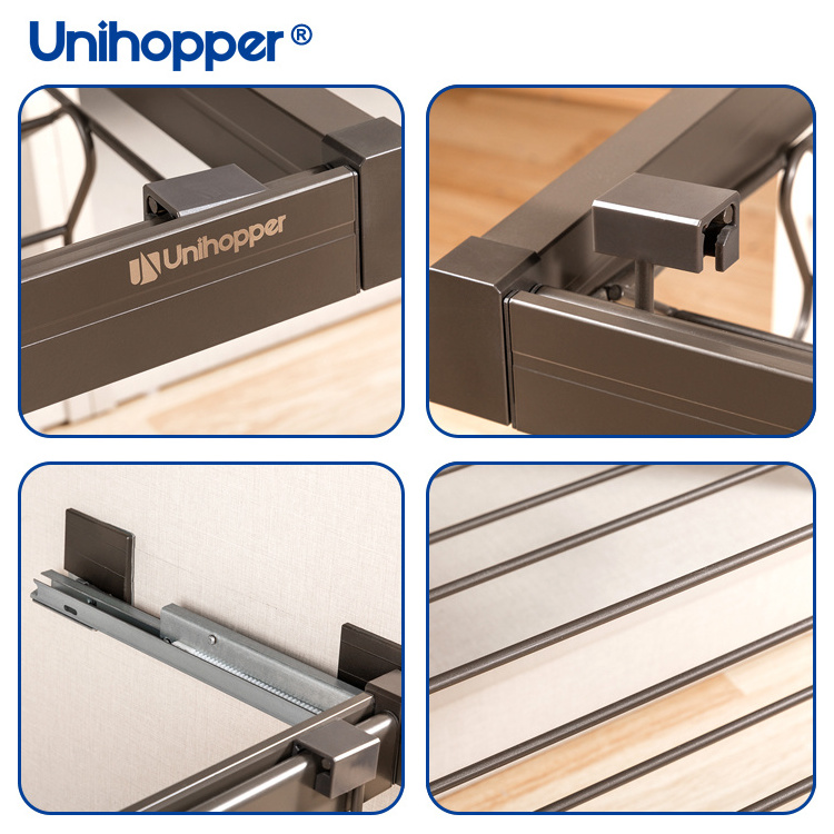 Unihopper Wardrobe Accessory Pull Out Sliding Shoe Cabinet Organizer Metal Wire Shoes Rack