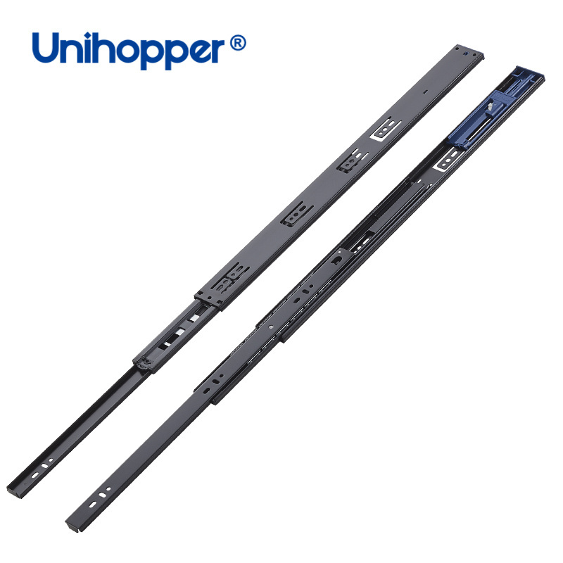 Unihopper Soft Close Drawer Slide Furniture 3 Fold Ball Bearing Telescopic Slide Auto Cabinet Drawer Slide