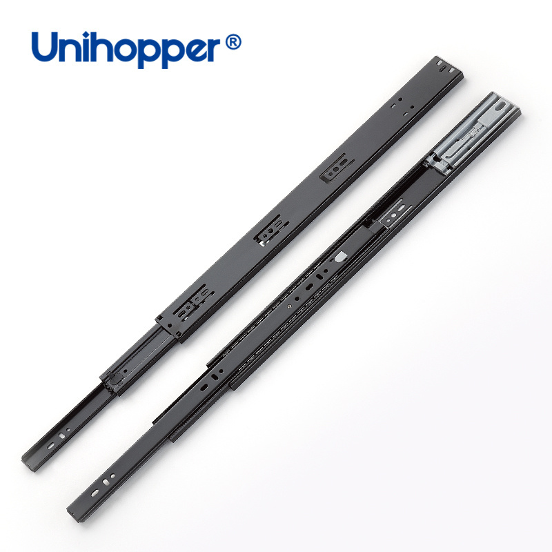 Unihopper Factory Soft Close Telescopic Slide Push Open Full Extension Channel Rails Ball Bearing Cabinet Drawer Slides