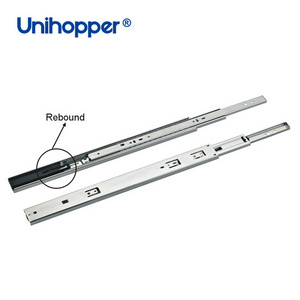 Unihopper Factory Soft Close Telescopic Slide Push Open Full Extension Channel Rails Ball Bearing Cabinet Drawer Slides