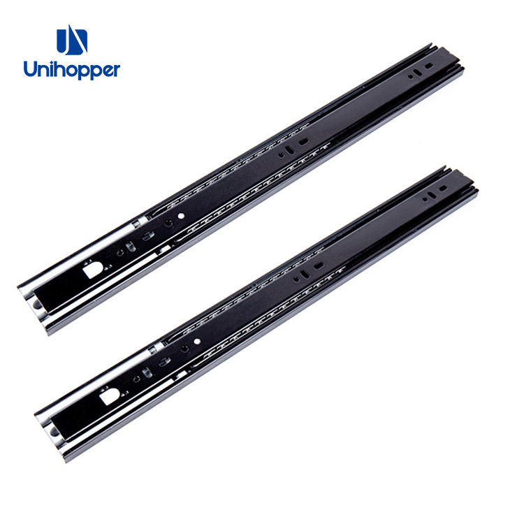 Unihopper 3 Fold Heavy Duty Full Extension Ball Bearing Drawer Slide Telescopic Channel Push to Open Drawer Slides