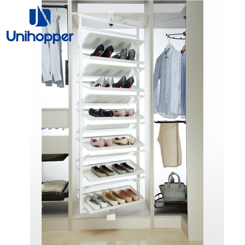 Unihopper Manufacturer Big 360 Degree Revolving Shoe Storage Cabinet Furniture Wardrobe Rotating Shoe Rack