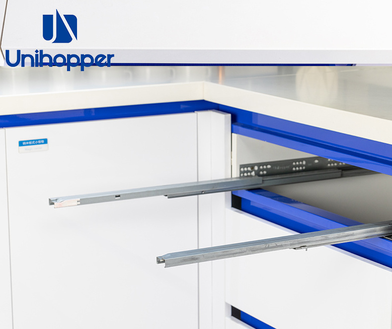 Unihopper factory wholesale kitchen push to open undermount double wall drawer slide box