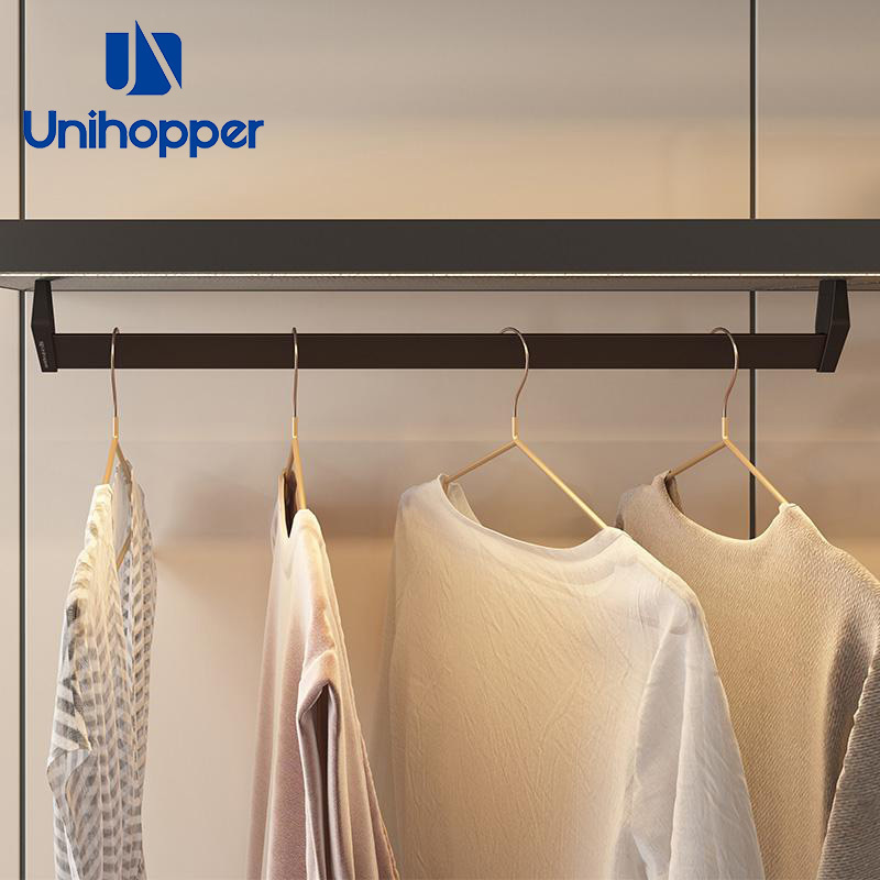 Unihopper Top/ Side Mounted Clothes Aluminum Wardrobe Hanging Rail Holder Wardrobe Tube Bracket Closet Rods