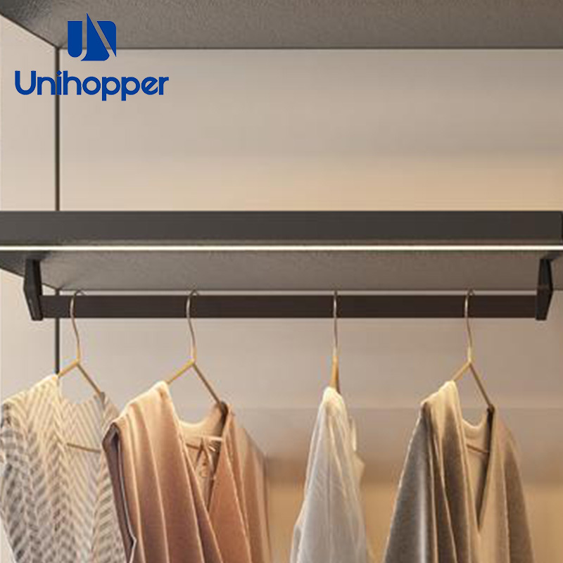 Unihopper Top/ Side Mounted Clothes Aluminum Wardrobe Hanging Rail Holder Wardrobe Tube Bracket Closet Rods