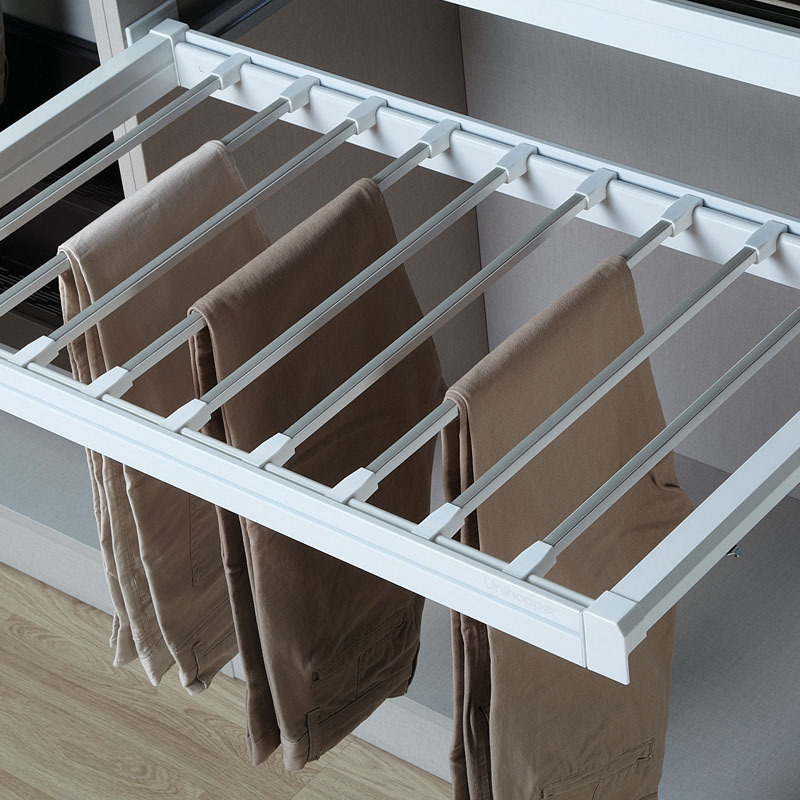 Wardrobes organizer hardware accessories sliding pull out pants rack for cabinet wardrobe bedroom