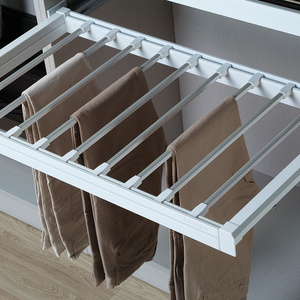 Wardrobes organizer hardware accessories sliding pull out pants rack for cabinet wardrobe bedroom