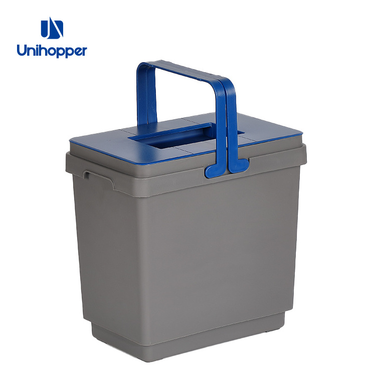 Unihopper manufacturer kitchen Cabinet Plastic pull out ash bin with wire basket