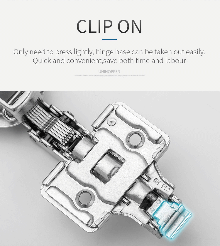 Unihopper Manufacturer Clip on Soft Closing Concealed Hardware Kitchen 3D Hydraulic Furniture Cabinet Hinges