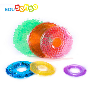 Montessori Toys Squeeze Stacker Stacking Rings Educational Learning Toys Rainbow Circle Multi Color  Stacking Jelly B