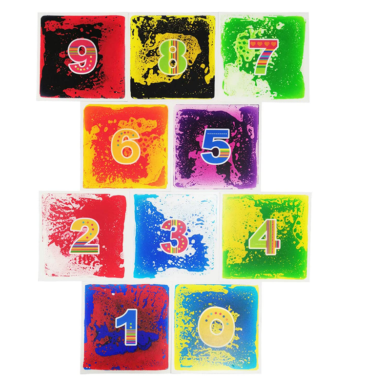 Kindergarten Liquid Floor Tile Anti Slip Kids Floor Game Hopscotch Mat Nontoxic Vinyl Printing Liquid Sensory Tiles