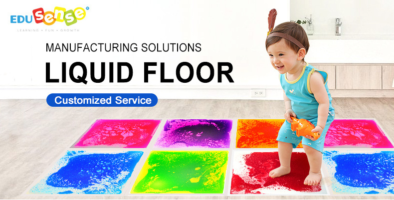 Factory Dynamic Kids Playroom Carpet Play Mat Kindergarten Classroom Liquid Decorative Tiles Tactile Sensory Vinyl Floor