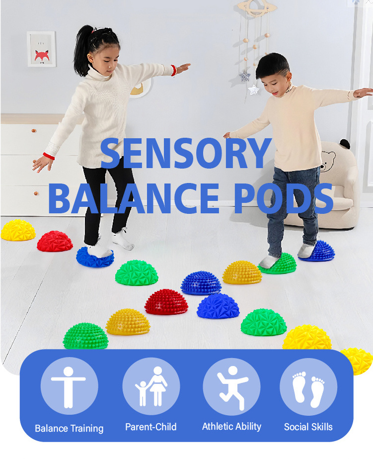 Exercise Soft Balance Stepping Stones Stability Balance Pods Sensory Stretchy Toy Autism Sensory Integration spiky massage ball