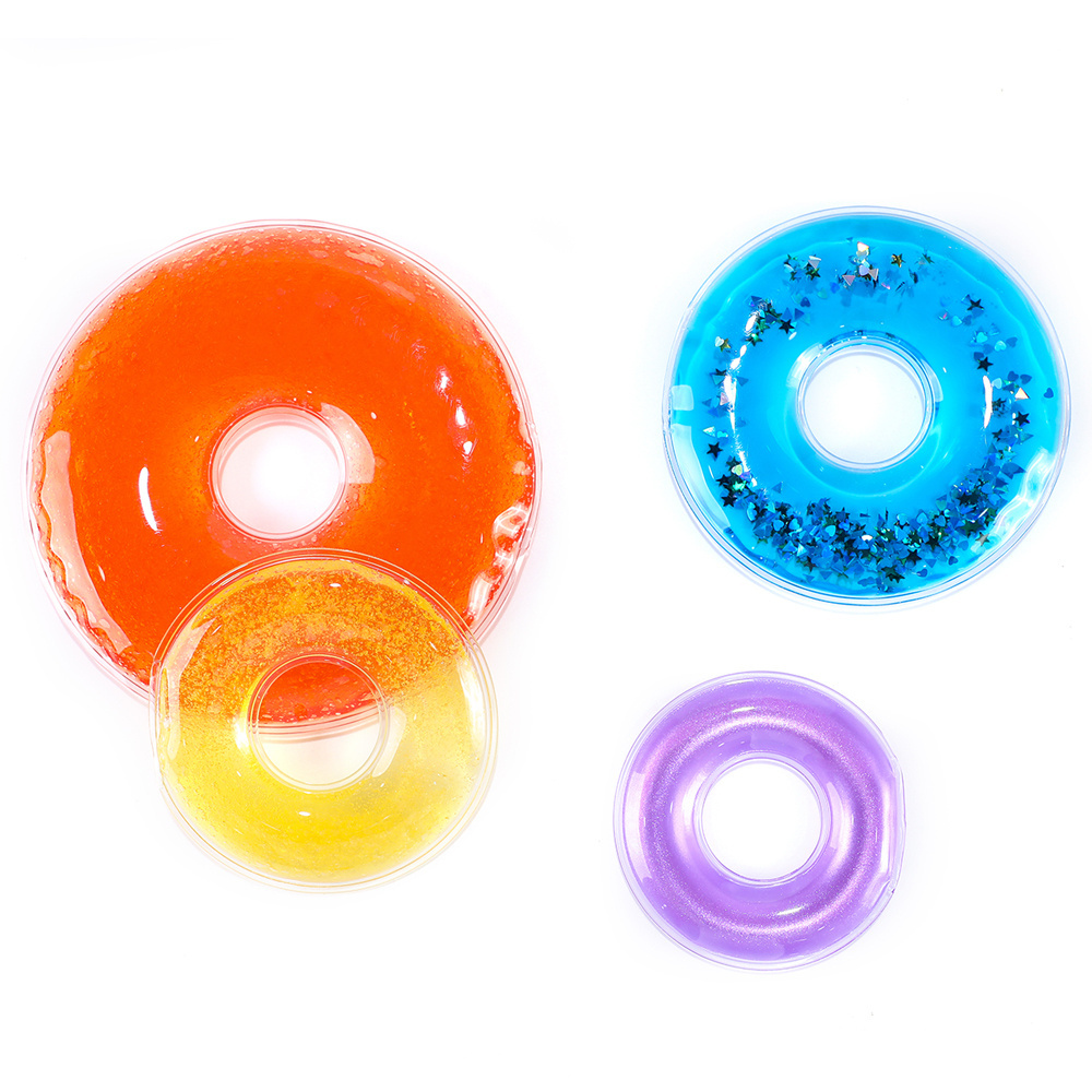 Montessori Toys Squeeze Stacker Stacking Rings Educational Learning Toys Rainbow Circle Multi Color  Stacking Jelly B