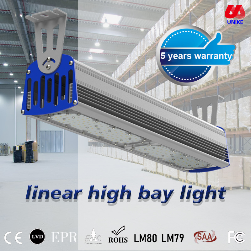 100w 150w 200w high lumen ip65 anti-gare industrial lamps led linear high bay light for stadium badminton court warehouse shop